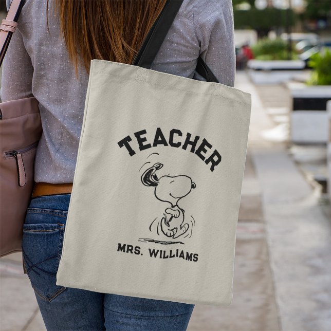 Bolso De Tela Cacahuetes | Snoopy Happy Dance Teacher (Person carrying tote bag)