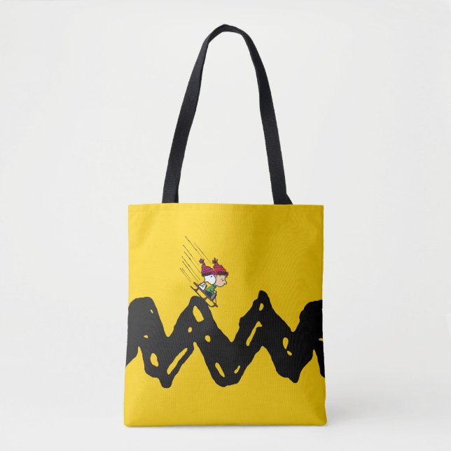 Bolso De Tela Cacahuetes | Snoopy & Linus Sled Ride (Anverso)