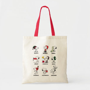 Bolso De Tela Cacahuetes   Snoopy Navidades Holiday Moods