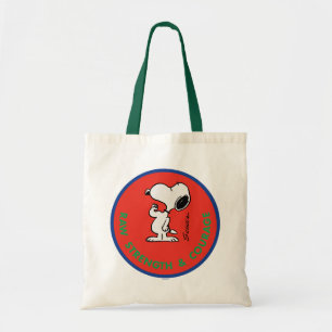 Bolso De Tela Cacahuetes Snoopy Raw Strength & Courage Badge