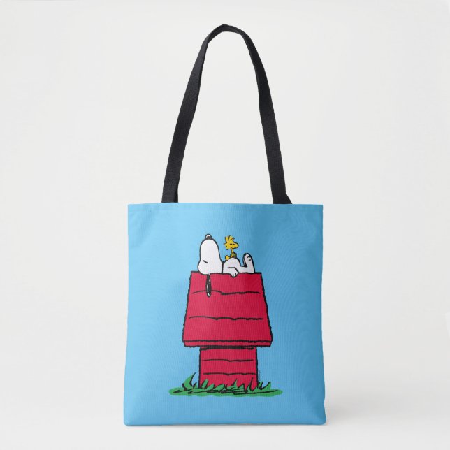Bolso De Tela Cacahuetes | Snoopy & Woodstock Doghouse (Anverso)
