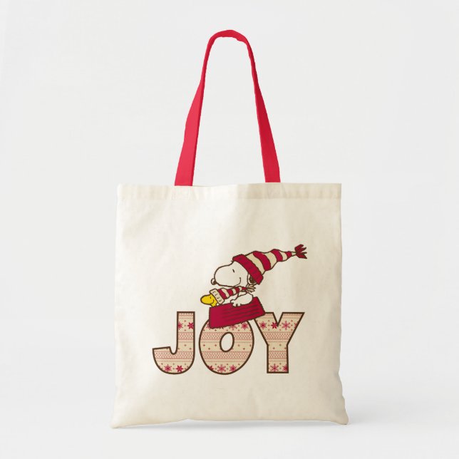 Bolso De Tela Cacahuetes | Snoopy & Woodstock Joy Sled Ride (Frente)