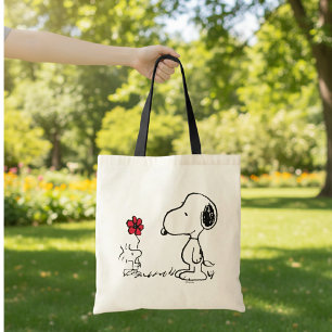 Bolso De Tela Cacahuetes Snoopy & Woodstock Rojo y Negro