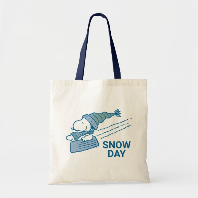 Bolso De Tela Cacahuetes | Snoopy & Woodstock Sledding (Frente)