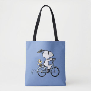 Bolso De Tela Cacahuetes Snoopy y Woodstock en bicicleta