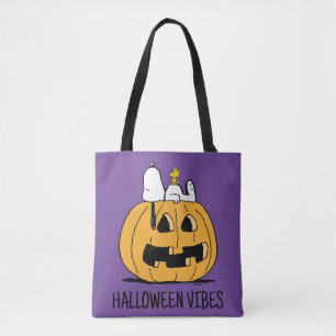 Bolso De Tela Cacahuetes   Snoopy y Woodstock Jack-O-Lantern