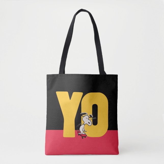 Bolso De Tela Cacahuetes | Snoopy YO Skateboard (Anverso)