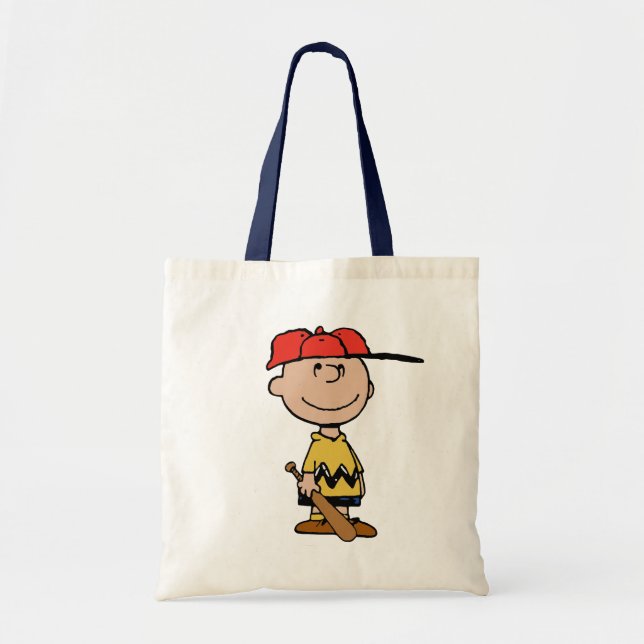 Bolso De Tela Cacahuetes | Sonrisa de béisbol Charlie Brown (Frente)