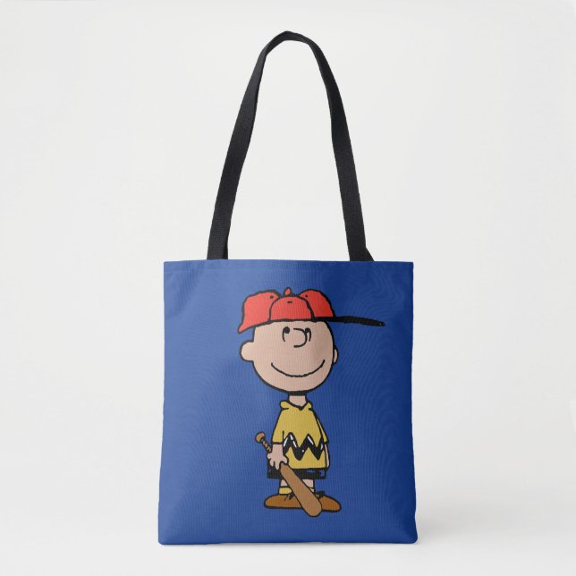 Bolso De Tela Cacahuetes | Sonrisa de béisbol Charlie Brown (Anverso)