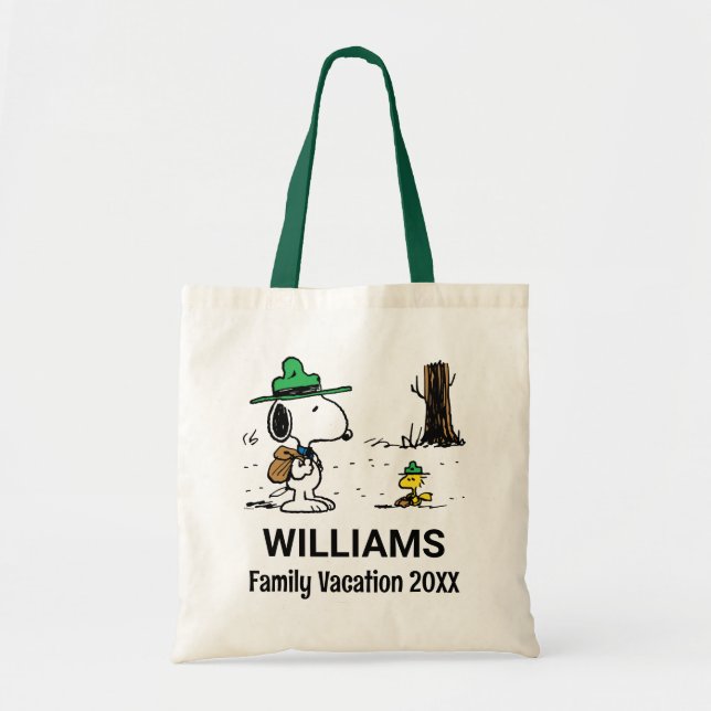 Bolso De Tela Cacahuetes | Vacaciones Snoopy & Woodstock Family (Frente)