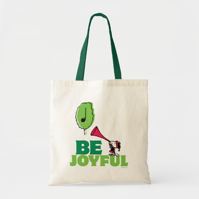 Bolso De Tela Cacahuetes | Woodstock Be Joyful (Frente)