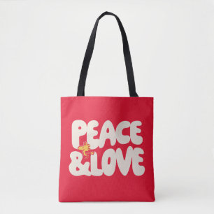Bolso De Tela Cacahuetes   Woodstock de paz y amor