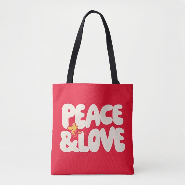 Bolso De Tela Cacahuetes | Woodstock de paz y amor (Anverso)