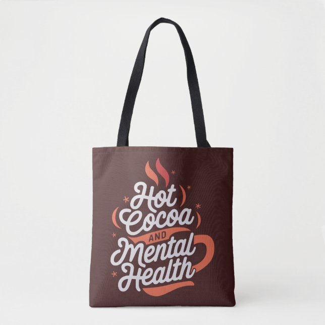 Bolso De Tela Cacao caliente y salud mental personalizado (Anverso)