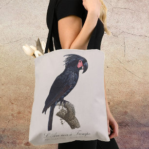 Bolso De Tela Cacatúa de palma, loro Probosciger aterrimus, retr