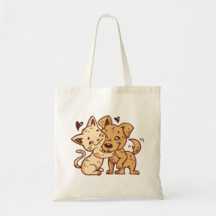 Bolso De Tela Cachorro Adorable Gatito Amor Dibujos Animados Gat