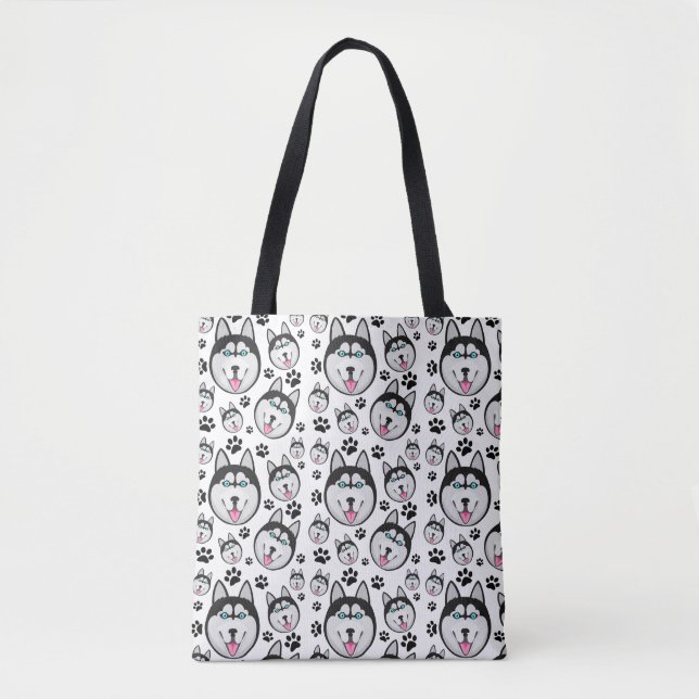 Bolso De Tela Cachorro ártico Siberian Husky Perro Grande (Anverso)