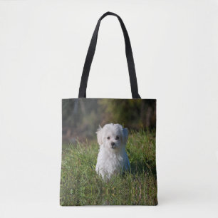 Bolso De Tela Cachorro blanco lindo