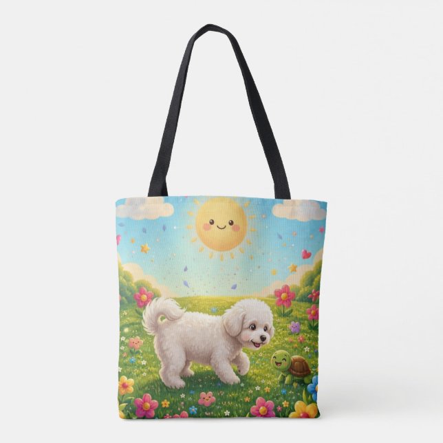 Bolso De Tela Cachorro Curioso (Reverso)
