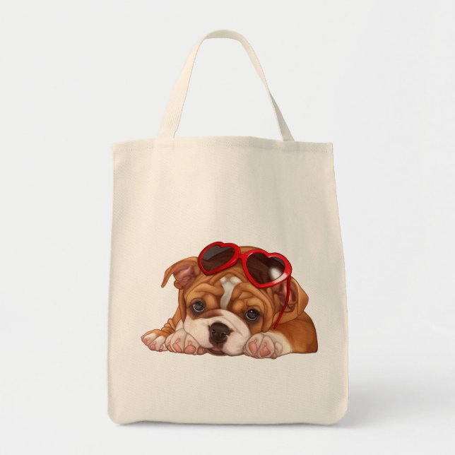 Bolso De Tela Cachorro de Bulldog inglés (Frente)