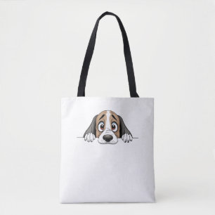 Bolso De Tela Cachorro de cachorro Peeking Cute Adorable Gracios
