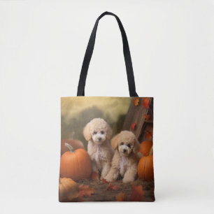 Bolso De Tela Cachorro de Caniche Delicia de Otoño Calabaza