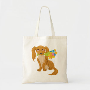 Bolso De Tela Cachorro de flores
