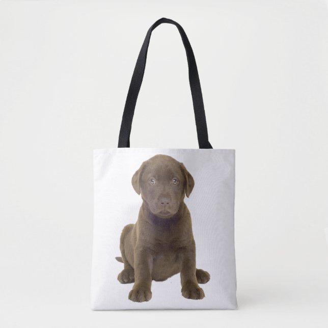 Bolso De Tela Cachorro de Labrador Chocolate (Anverso)