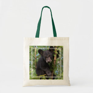 Bolso De Tela Cachorro de Oso Negro Jugando en Árboles