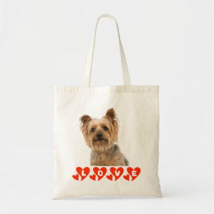 Bolso De Tela Cachorro de raza Yorkshire Terrier Corazón Rojo Am