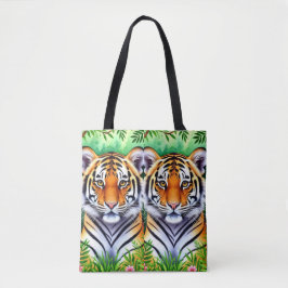 Bolso De Tela Cachorro de tigre botánico audaz