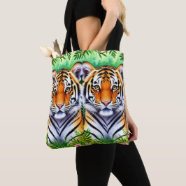 Bolso De Tela Cachorro de tigre botánico audaz