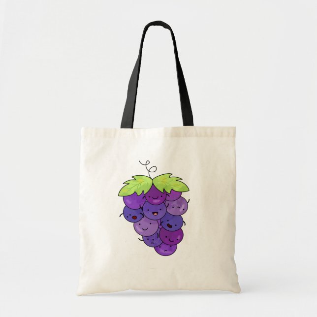 Bolso De Tela Cachorro De Uvas Cute Kawaii (Frente)