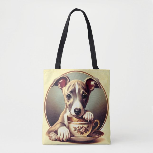 Bolso De Tela Cachorro de Whippet (Anverso)