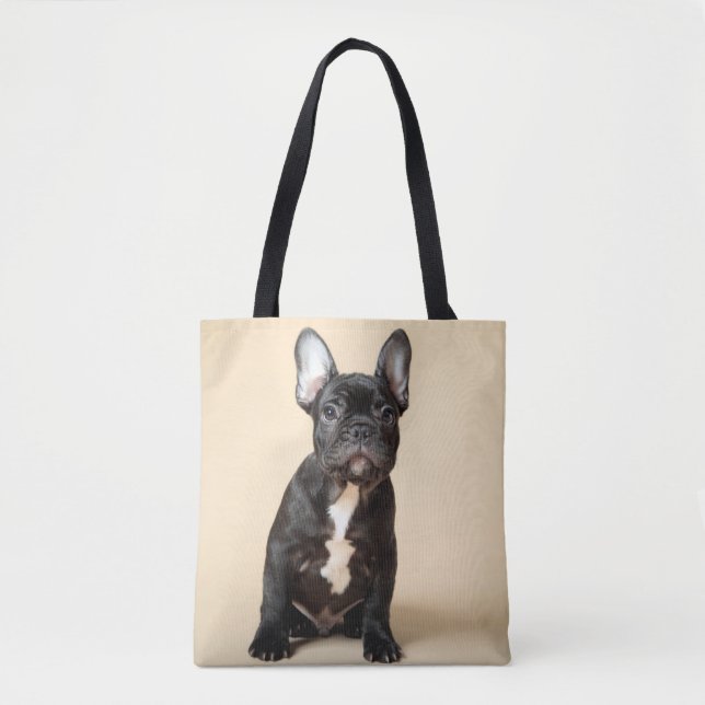 Bolso De Tela Cachorro Frenchie (Anverso)