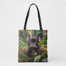 Bolso De Tela 🐶💛Cachorro Frenchie dulce en una selva