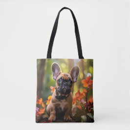 Bolso De Tela 🐶💗Cachorro Frenchie dulce en una selva