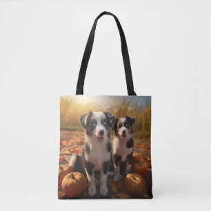Bolso De Tela Cachorro Pastor Australiano Delicia de Otoño Calab