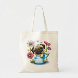 Bolso De Tela Cachorro picante con flores