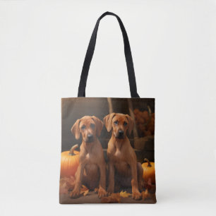 Bolso De Tela Cachorro Rhodesian Ridgeback Otoño Delicia Calabaz