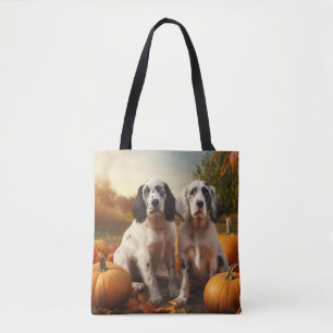 Bolso De Tela Cachorro Setter Inglés Otoño Delicia Calabaza