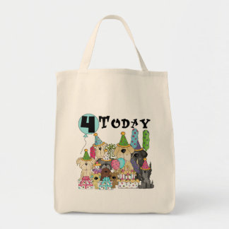 Bolso De Tela Cachorros 4º cumpleaños Camisetas y regalos