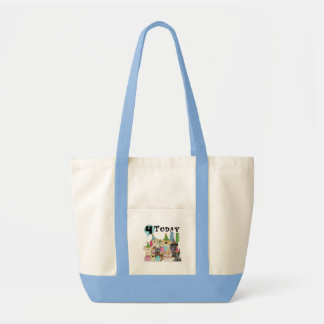 Bolso De Tela Cachorros 4º cumpleaños Camisetas y regalos