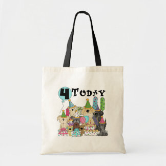 Bolso De Tela Cachorros 4º cumpleaños Camisetas y regalos