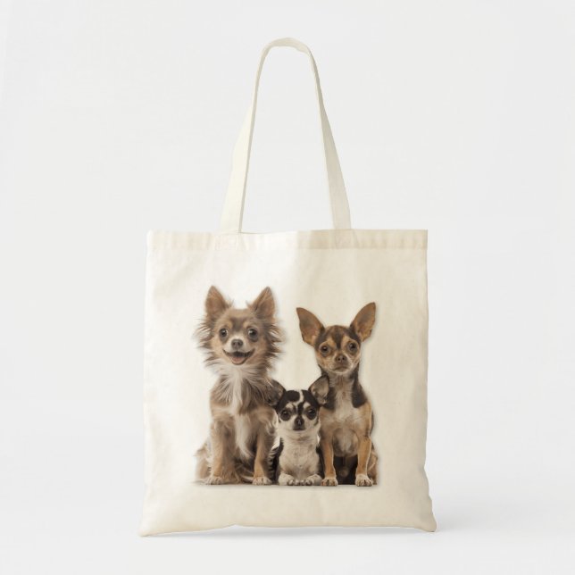 Bolso De Tela Cachorros de Chihuahua (Frente)