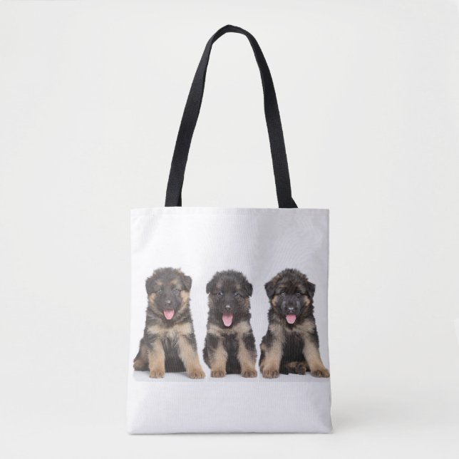 Bolso De Tela Cachorros de Pastor Alemán (Anverso)