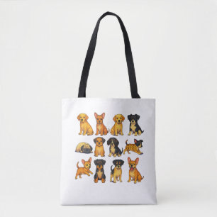 Bolso De Tela Cachorros en diferentes posturas