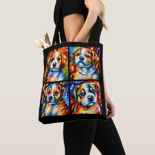 Bolso De Tela Cachorros estilizados