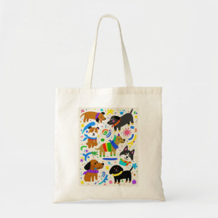 Bolso De Tela cachorros juguetones personalizados