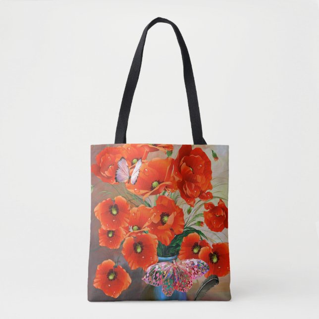 Bolso De Tela Cachorros y mariposas (Anverso)